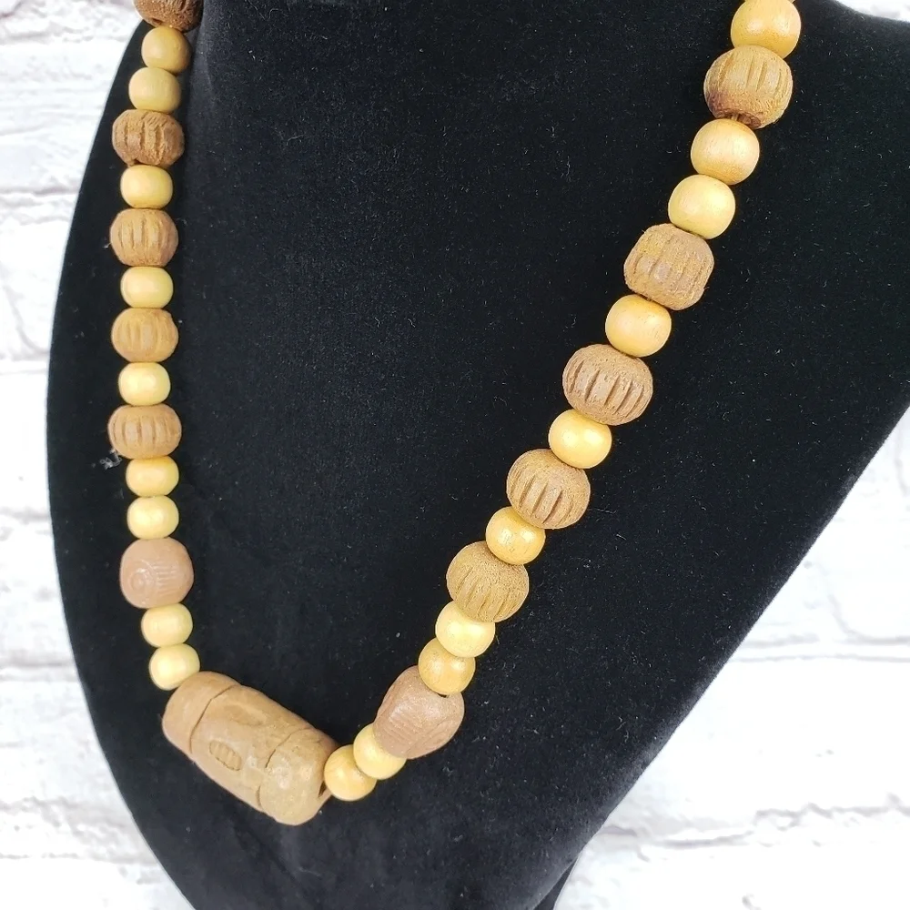 Boho Terracotta & Wood Layering Necklace